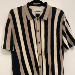 Knitted Button up short sleeve shirt